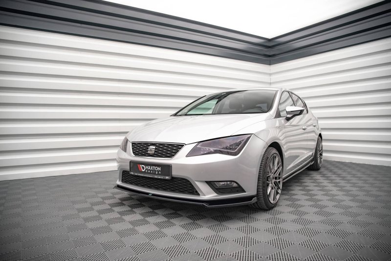 Maxton Front Ansatz V.2 für Seat Leon Mk3 schwarz Hochglanz SE-LE-3-FD2-G