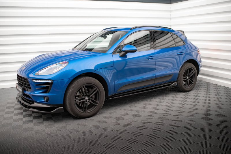 Maxton Seitenschweller Ansatz für Porsche Macan Mk1 schwarz Hochglanz PO-MA-1-SD1-G