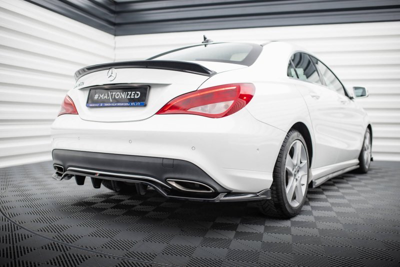 Maxton Spoiler CAP Abrisskante 3D Mercedes-Benz CLA C117 Facelift schwarz Hochglanz ME-CLA-117F-CAP3D1-G