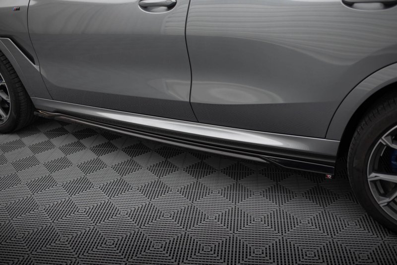 Maxton Seitenschweller Ansatz V.1 BMW X6 M-Paket G06 Facelift schwarz Hochglanz BM-X6-G06F-MPACK-SD1-G