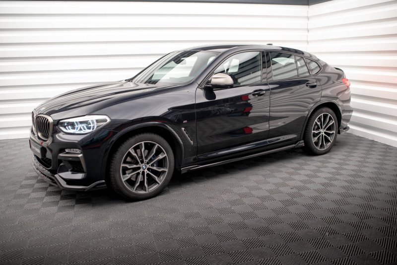 Maxton Seitenschweller Ansatz für V.2 für BMW X4 M-Paket G02 schwarz Hochglanz BM-X4-02-MPACK-SD2-G