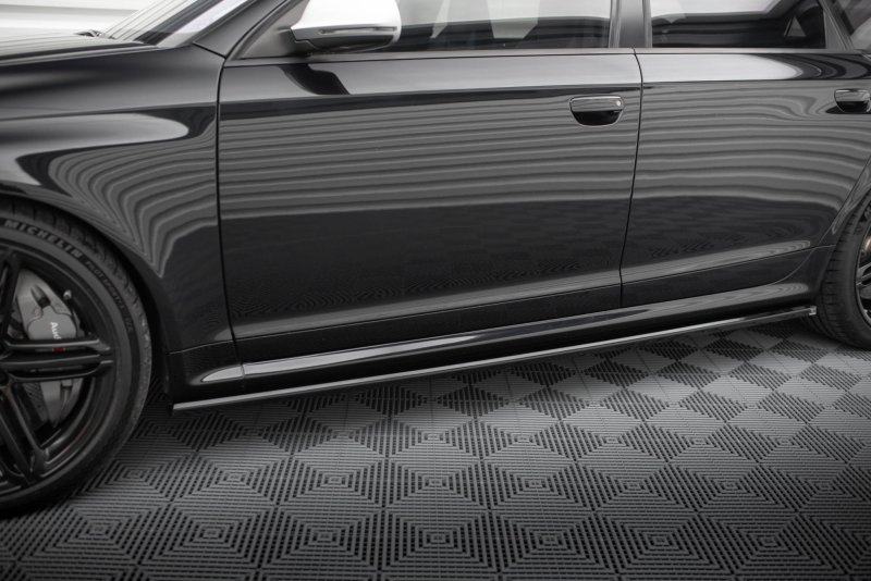 Maxton Seitenschweller Ansatz für V.2 für Audi RS6 Avant C6 schwarz Hochglanz AU-RS6-C6-SD2-G