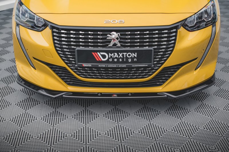 Maxton Front Ansatz V.2 für Peugeot 208 Mk2 schwarz Hochglanz PE-208-2-FD2-G