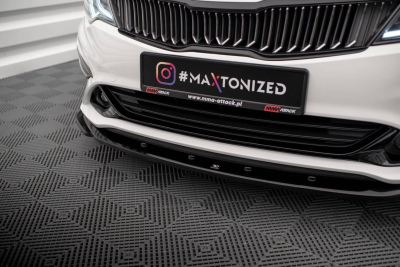 Maxton Front Ansatz V.2 für Kia Optima Mk4 Facelift schwarz Hochglanz KI-OP-2F-FD2-G
