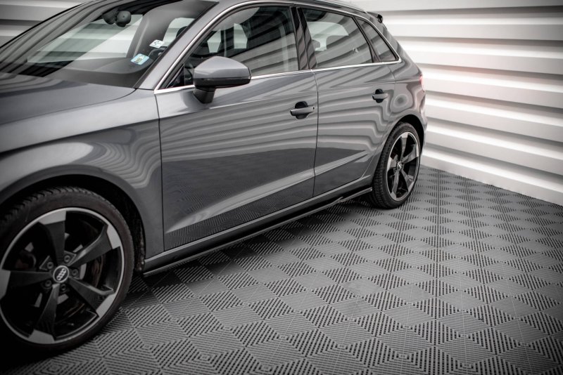 Maxton Seitenschweller Ansatz für Audi A3 Sportback 8V schwarz Hochglanz AU-A3-8V-SD1-G