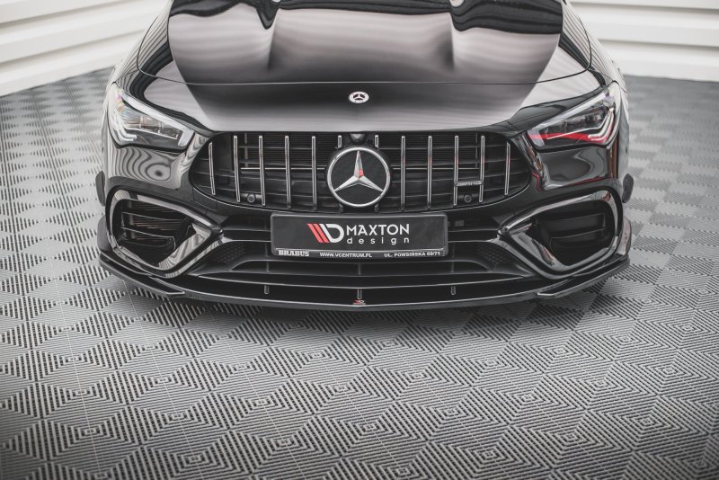 Maxton Front Ansatz V.1 für Mercedes-AMG CLA 45 Aero C118 schwarz Hochglanz ME-CLA-118-45AMG-FD1-G