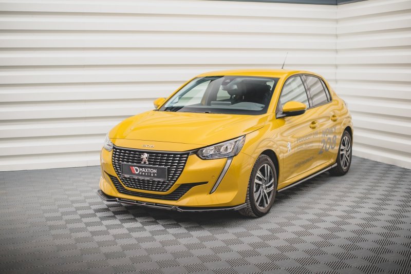 Maxton Front Ansatz V.1 für Peugeot 208 Mk2 schwarz matt PE-208-2-FD1-T