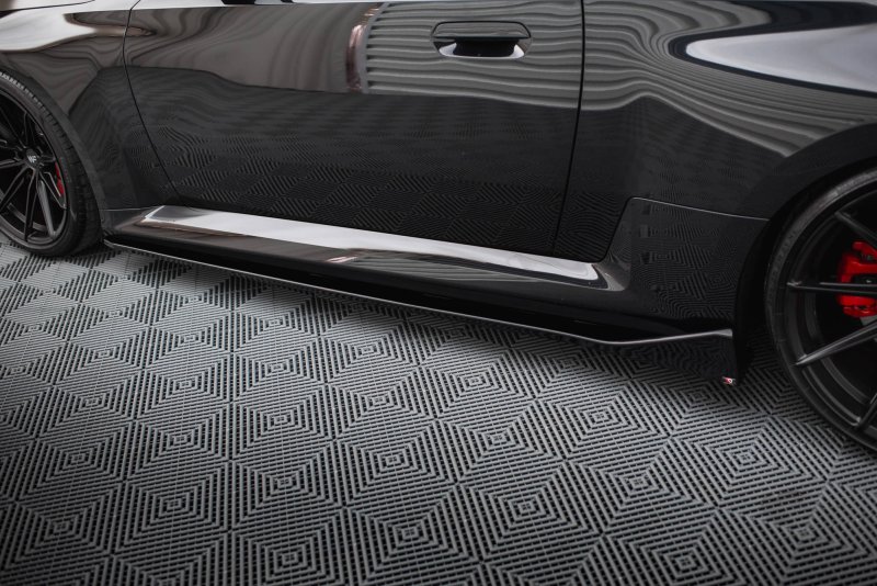 Maxton Seitenschweller Ansatz für V.4 BMW M2 G87 schwarz Hochglanz BM-M2-G87-SD4-G