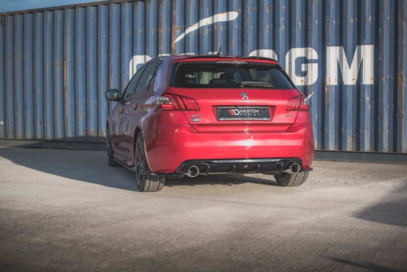 Maxton Heck Ansatz Flaps Diffusor für Peugeot 308 GT Mk2 Facelift schwarz Hochglanz PE-308-2F-GT-RSD1-G