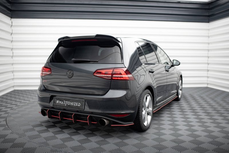 Maxton Spoiler CAP Abrisskante 3D VW Golf R / R-Line / GTI Mk7 schwarz Hochglanz VW-GO-7F-R-CAP3D1-G