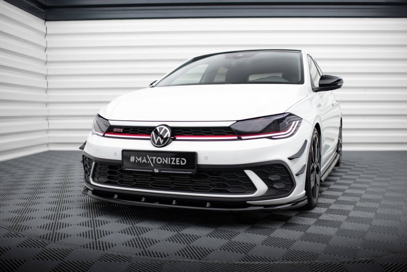 Maxton Front Ansatz V.1 VW Polo AW GTI Facelift schwarz Hochglanz VW-PO-6F-GTI-FD1-G