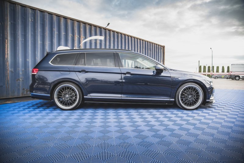 Maxton Seitenschweller Ansatz für Volkswagen Passat B8 schwarz Hochglanz VW-PA-B8-SD1-G