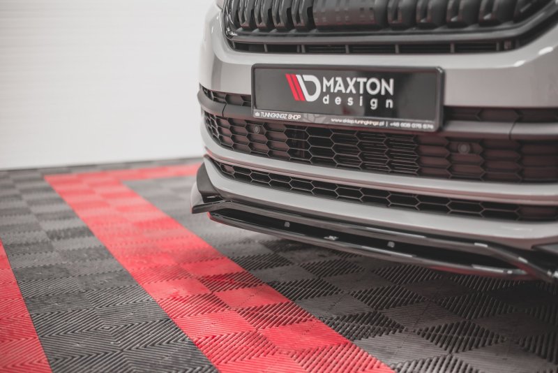 Maxton Front Ansatz für Skoda Kodiaq Mk1 Sportline/RS schwarz Hochglanz SK-KO-1-SL-FD1G+FD1R-G