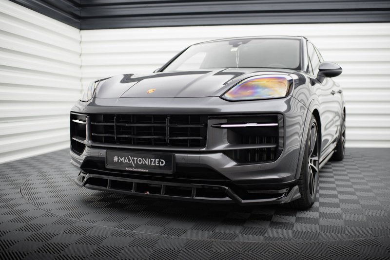 Maxton Front Ansatz Porsche Cayenne SUV / Coupe Mk3 Facelift schwarz Hochglanz PO-CAY-3F-FD1G+FD1R-G