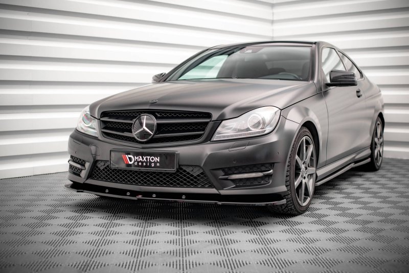 Maxton Front Ansatz V.2 für Mercedes-Benz C Coupe AMG-Line C204 schwarz Hochglanz ME-C-204F-AMGLINE-C-FD2-G