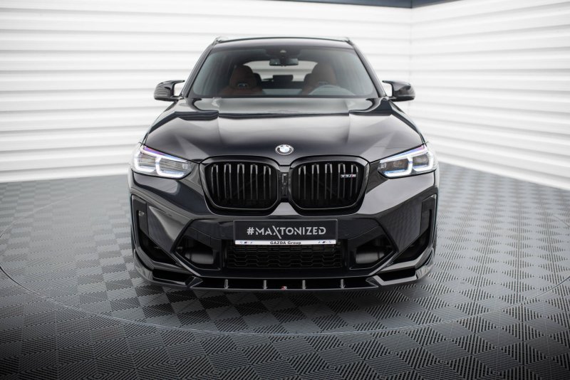 Maxton Front Ansatz V.1 BMW X3 M F97 Facelift schwarz Hochglanz BM-X3M-F97F-FD1-G
