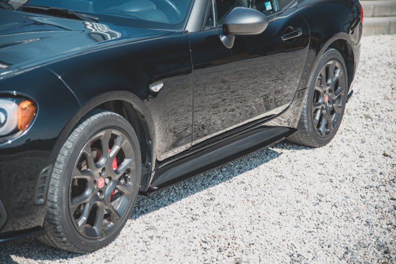 Maxton Seitenschweller Ansatz für Fiat 124 Spider Abarth schwarz Hochglanz FI-124-1-AB-SD2-G