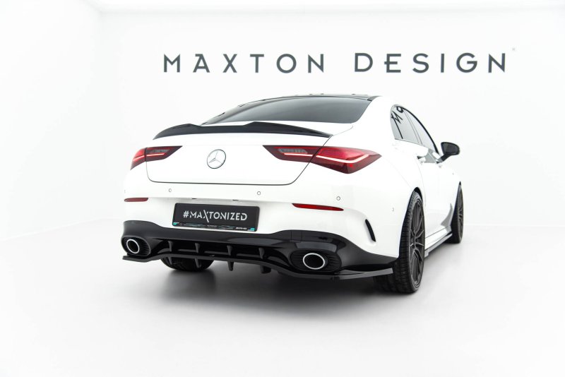 Maxton Mittlerer Cup Diffusor Heck Ansatz Mercedes-AMG CLA 35 / 45 Coupe / Shooting Brake C118 Facelift / X118 Facelift schwarz Hochglanz ME-CLA-118-45AMG-RD1G+RD2-G