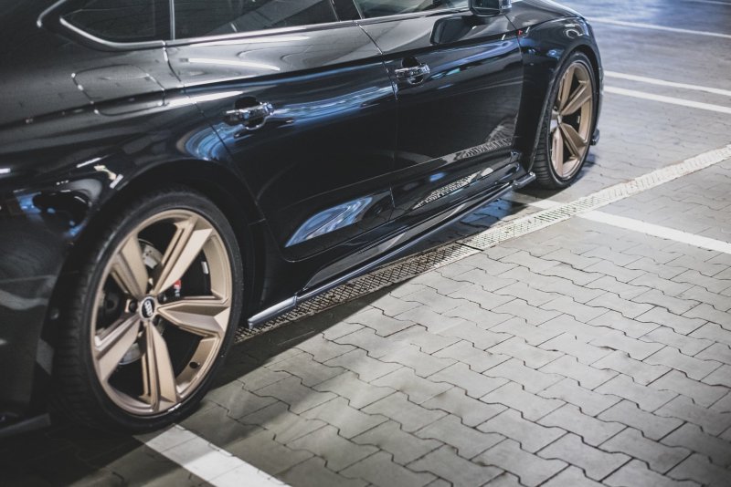 Maxton Seitenschweller Ansatz für Audi RS5 Sportback F5 Facelift schwarz Hochglanz AU-RS5-2F-SB-SD1-G