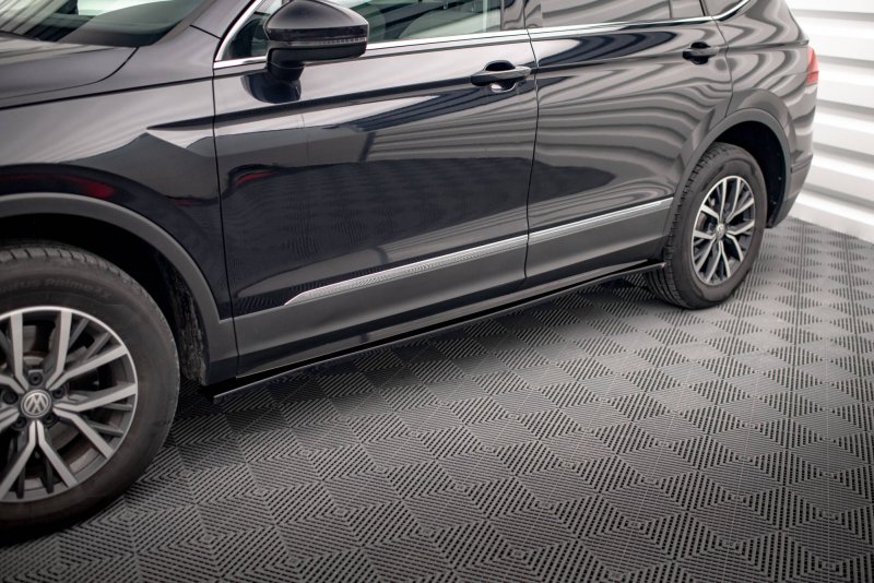 Maxton Seitenschweller Ansatz für Volkswagen Tiguan Allspace Mk2 schwarz Hochglanz VW-TI-2-RLINE-LWB-SD1-G