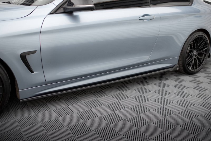 Maxton Seitenschweller Ansatz V.2 BMW 4er Coupe / Gran Coupe / Cabrio M-Paket F32 / F36 / F33 schwarz Hochglanz BM-4-F32-MPACK-SD2-G