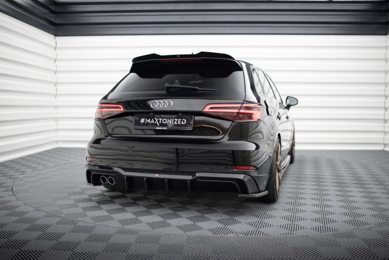 Maxton Diffusor Heck Ansatz Audi A3 S-Line Sportback 8V Facelift (Version mit Doppelauspuff auf einer Seite) AU-S3-3F-SB-RS1GOO__