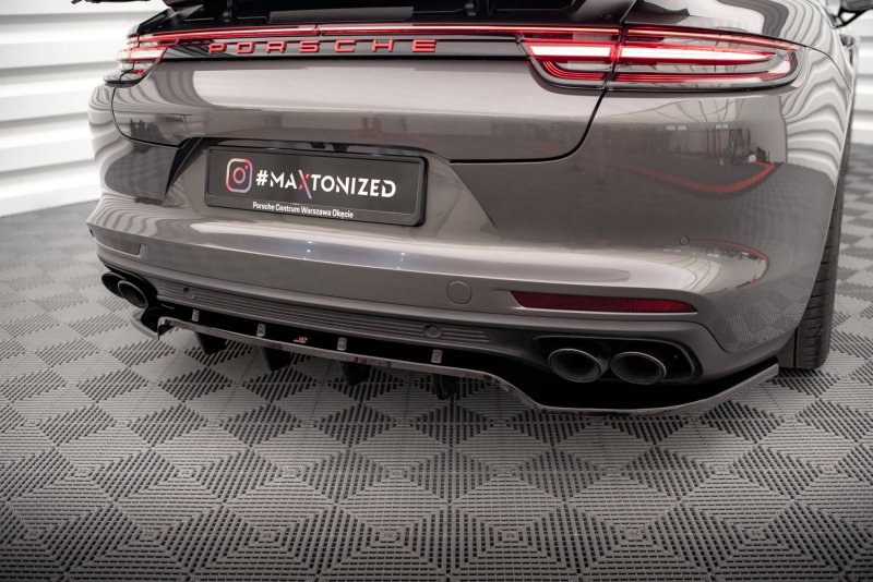 Maxton Mittlerer Diffusor Heck Ansatz DTM Look für Porsche Panamera E-Hybrid 971 schwarz Hochglanz PO-PA-971-H-RD1G+RD2-G