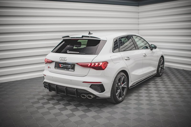 Maxton Spoiler CAP V.1 für Audi S3 / A3 S-Line Sportback 8Y schwarz Hochglanz AU-A3-8Y-SLINE-CAP1-G
