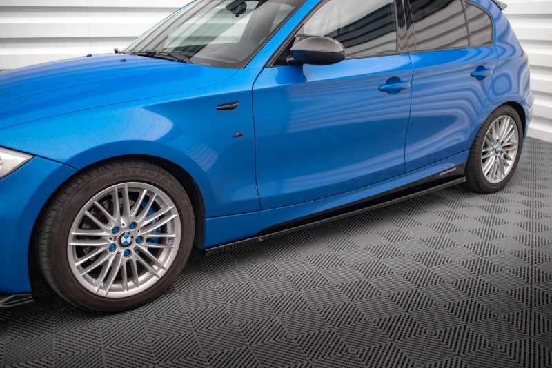 Maxton Seitenschweller Ansatz BMW 1er M-Paket E87 Facelift schwarz Hochglanz BM-1-87F-MPACK-SD1-G
