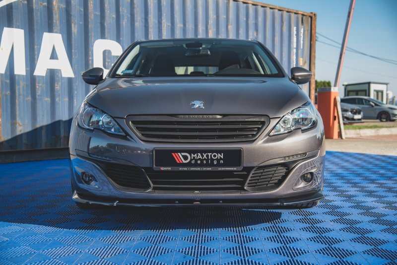 Maxton Front Ansatz V.2 für Peugeot 308 Mk2 Facelift schwarz Hochglanz PE-308-2F-FD2-G