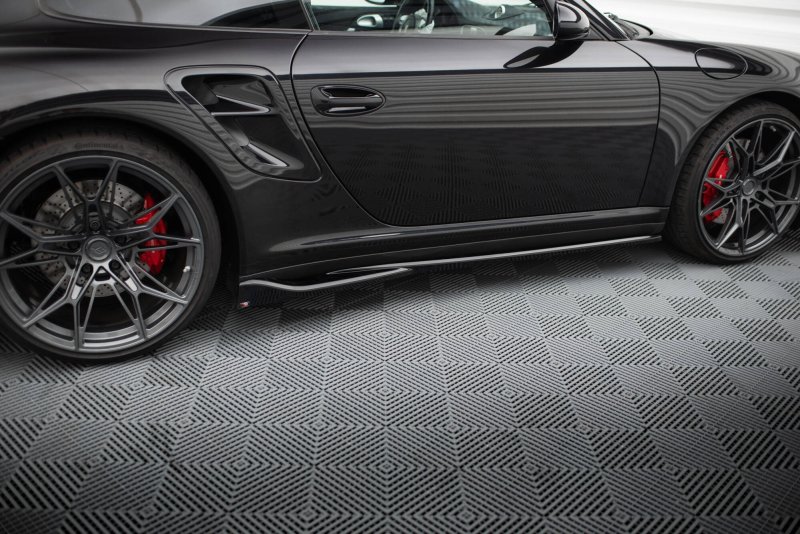 Maxton Seitenschweller Ansatz Porsche 911 Turbo 997 schwarz Hochglanz PO-911-997-TURBO-SD1-G