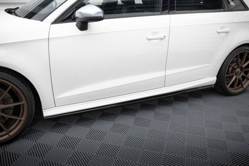 Maxton Seitenschweller Ansatz Audi S3 / A3 S-Line Sportback 8V schwarz Hochglanz AU-S3-8V-SB-SD1-G