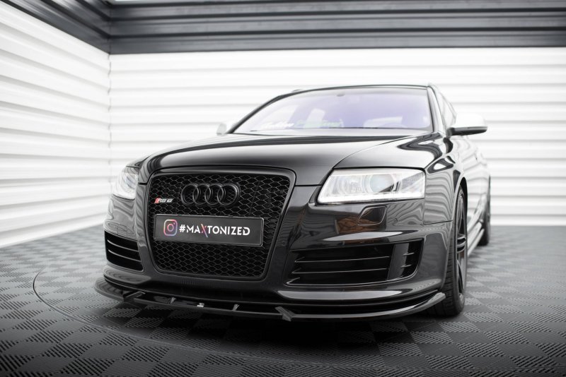 Maxton Front Ansatz V.2 für Audi RS6 Avant C6 schwarz Hochglanz AU-RS6-C6-FD2-G