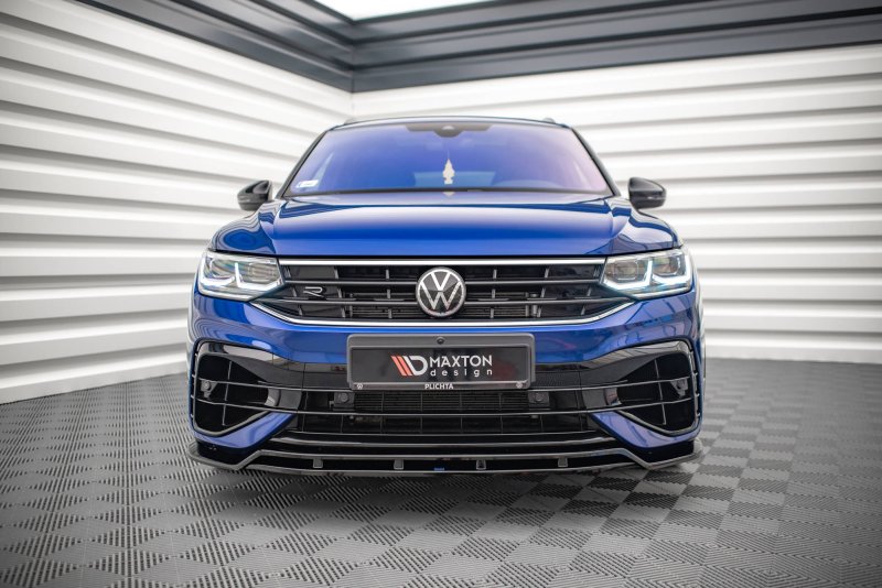 Maxton Front Ansatz V.1 für Volkswagen Tiguan R / R-Line Mk2 Facelift schwarz Hochglanz VW-TI-2F-R-FD1G+FD1R-G