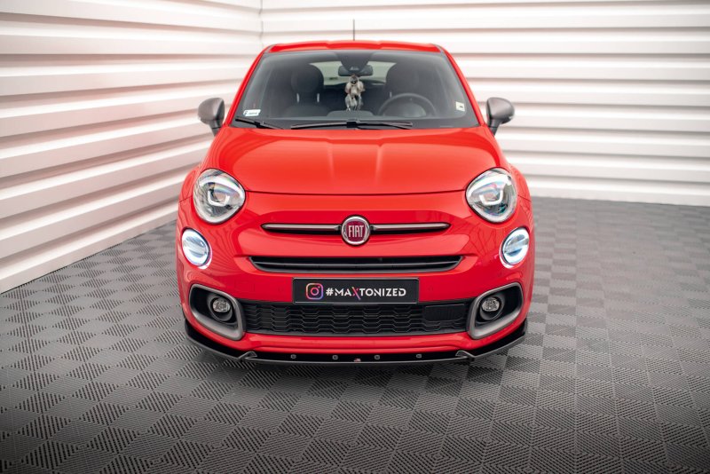 Maxton Front Ansatz Fiat 500X Sport Mk1 Facelift schwarz Hochglanz FI-500X-1-FD1-G