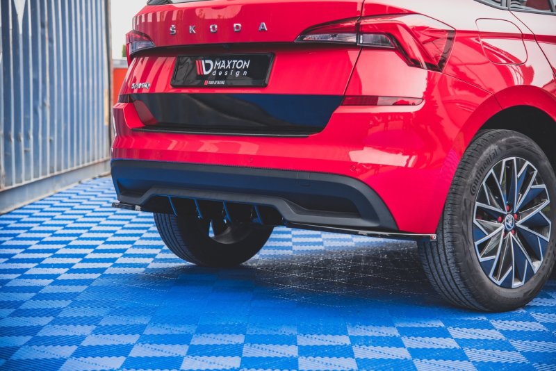 Maxton Diffusor Heck Ansatz für Skoda Kamiq schwarz Hochglanz SK-KM-1-RS1-G