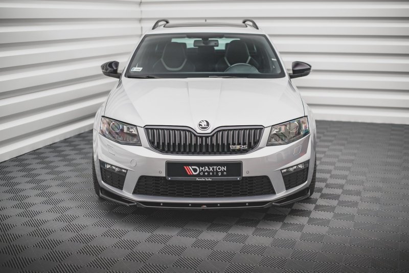 Maxton Front Ansatz V.4 für Skoda Octavia RS Mk3 schwarz Hochglanz SK-OC-3-RS-FD4-G