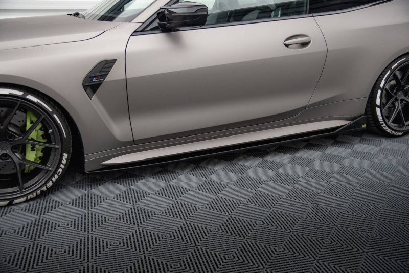 Maxton Seitenschweller Ansatz V.3 CSL Look BMW M4 G82 schwarz Hochglanz BM-4-G82-M-SD3-G