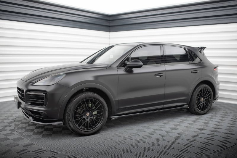 Maxton Seitenschweller Ansatz Porsche Cayenne Sport Design Mk3 / Standard Mk3 Facelift schwarz Hochglanz PO-CAY-3-SPORT-SD1-G