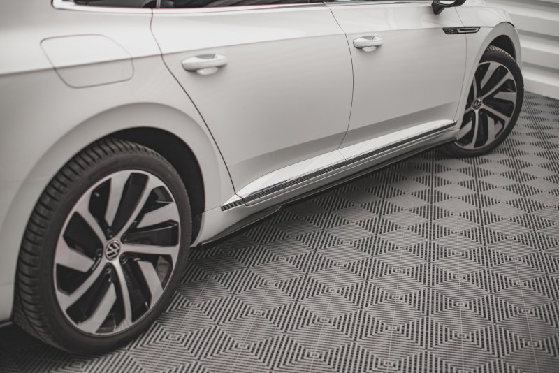 Maxton Seitenschweller Ansatz für Volkswagen Arteon R-Line Facelift schwarz Hochglanz VW-AR-1F-RLINE-SD1-G
