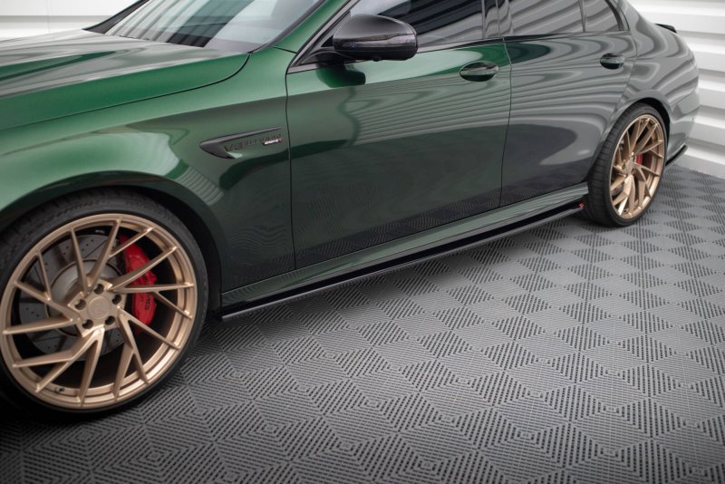 Maxton Seitenschweller Ansatz Mercedes-AMG E63 W213 Facelift schwarz Hochglanz ME-E-213F-63-SD1-G