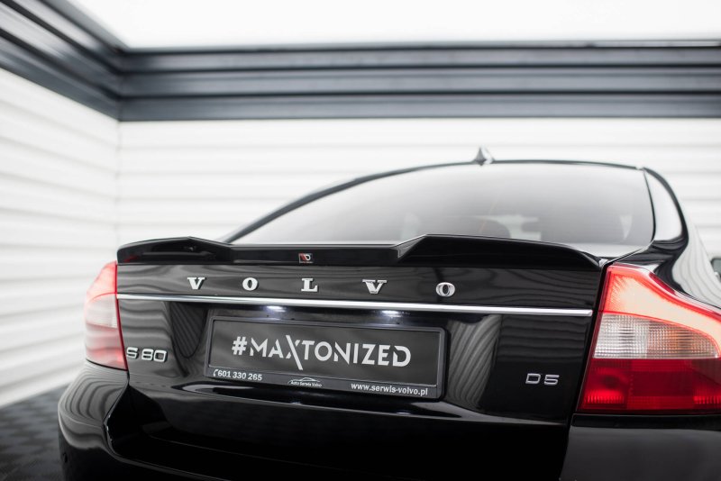 Maxton Spoiler CAP Abrisskante 3D Volvo S80 Mk2 schwarz Hochglanz VO-S80-3-CAP1-G