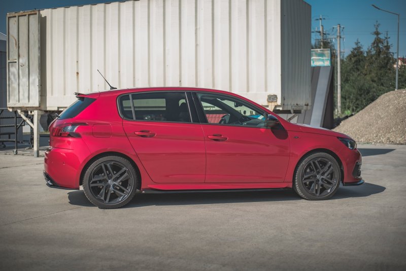 Maxton Seitenschweller Ansatz für Peugeot 308 GT Mk2 Facelift schwarz Hochglanz PE-308-2F-GT-SD1-G