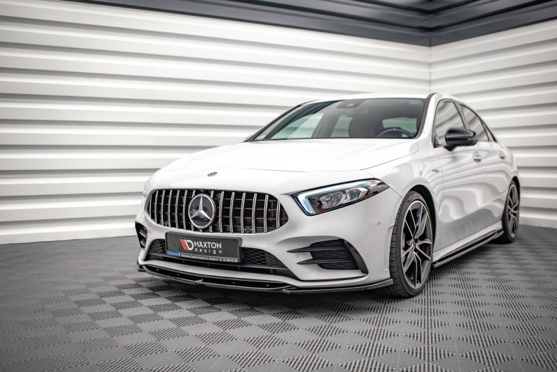 Maxton Front Ansatz V.5 für Mercedes A35 AMG / AMG-Line W177  schwarz Hochglanz ME-A-177-AMGLINE-FD2-G