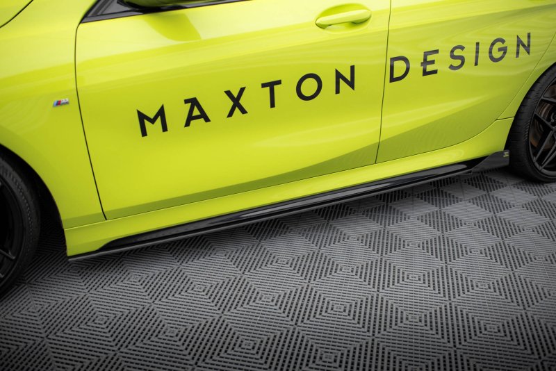 Maxton Street Pro Seitenschweller Ansatz + Flaps BMW 1er F40 M-Paket / M135i schwarz Hochglanz BM140MPACKCNC-SD1BRB+SF1-G