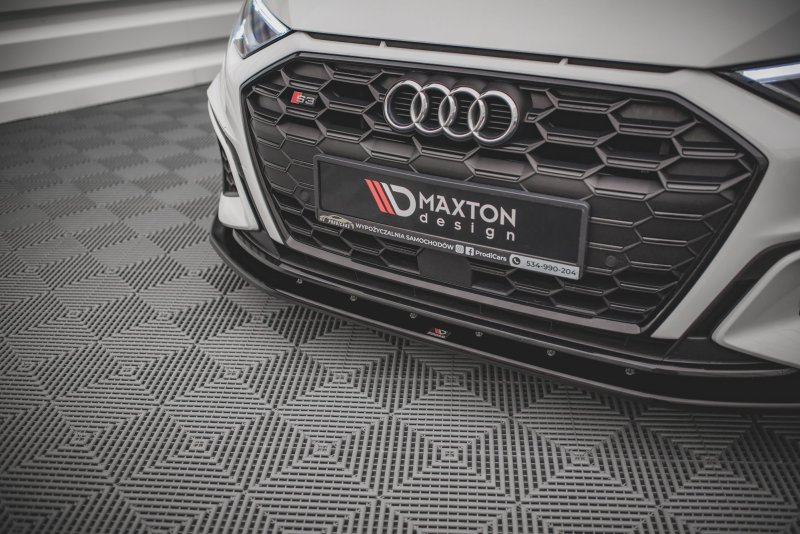 Maxton Front Ansatz V.1 für Audi S3 / A3 S-Line 8Y schwarz Hochglanz AU-A3-8Y-SLINE-FD1-G
