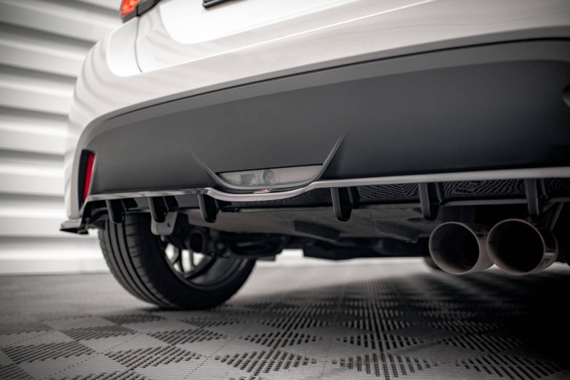 Maxton Mittlerer Diffusor Heck Ansatz DTM Look für V.2 Toyota Yaris Mk4 schwarz Hochglanz TO-YA-4-RD2G+RD3-G