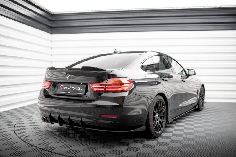 Maxton Street Pro Heck Ansatz Flaps Diffusor +Flaps für BMW 4er Gran Coupe F36 schwarz Hochglanz BM4F36GCCNC-RS1B+BRBI+RSF1-G