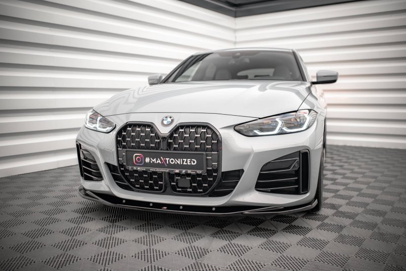 Maxton Front Ansatz V.3 für BMW 4er / i4 Gran Coupe M-Paket G26 schwarz Hochglanz BM-4-G26-MPACK-GC-FD3-G
