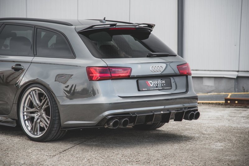 Maxton Diffusor Heck Ansatz für Audi S6 / A6 S-Line C7 FL schwarz Hochglanz AU-S6-C7F-AV-RS1-G